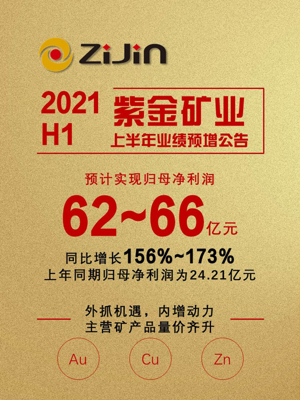 4118云顶集团矿业上半年预计实现归母净利润62-66亿元 再创历史新高